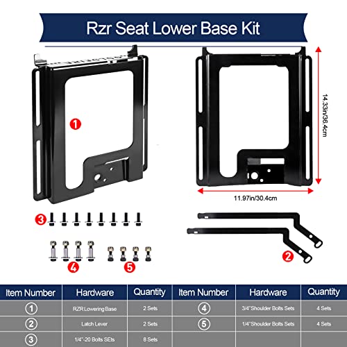 Base inférieure de siège UTV pour RZR 800 et XP 1000
