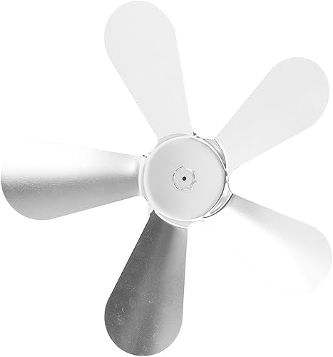 ViaGasaFamido Cuchilla de ventilador de estufa, sin batería, ligera, 5 aspas para ventilador de chimenea (plateado)
