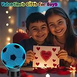 Linkax Football Gifts for Boys, 3D Illusion Football Night Light for Girl Bedroom Decor, 16 Colors Change 5 6 7 8 9 10 11 12 Year Old Boy Birthday Valentines Gifts for Teenage Boy - Image 3