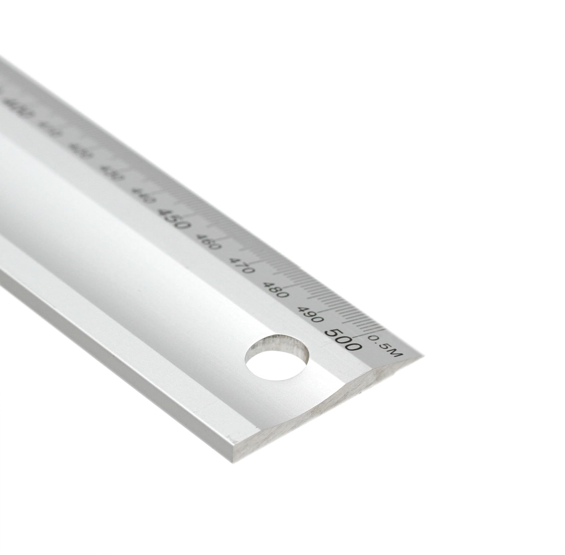 Règle à découper en aluminium - graduation mm, règle pour découper, mesurer, dessiner, version stable et résistante à la flexion (argent, 60 cm)