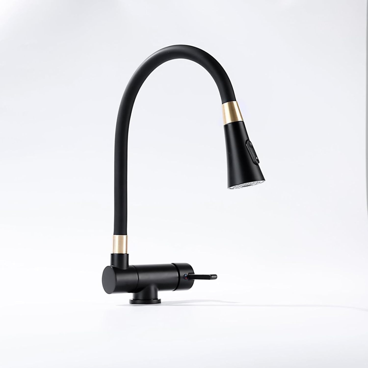 Zbbdfazd Black+Gold Folding Kitchen Mixer Tap, 360 Swivel Faucet For Hot And Cold Water, Flexible Kitchen Sink Mixer
