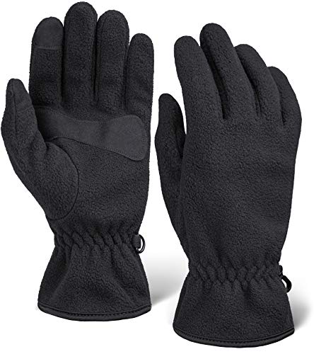 Winter Fleece Touchscreen Gloves for Men & Women - Warm & Soft Black