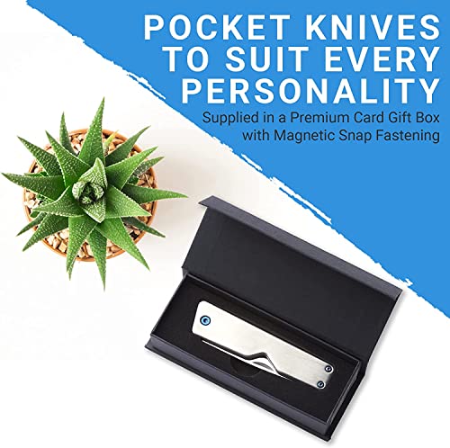 Whitby Pocket Knife, 2.5" Mint Stainless Steel Folding Knives Titanium Grey Finish, Stylish High Performance, Non Locking EDC Blade, Portable for Camping Hiking Backpacking - Image 5