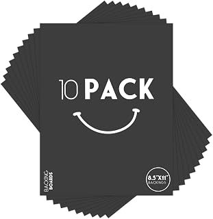Golden State Art, 10 Pack 8.5x11 Uncut Photo Mat Matboard, Black Backing Board for Frame, Picture, Print
