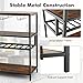 Giantex Industrial 4-Tier Wine Table, 13-Bottle Wooden Bar Cabinet With 20 Glasses Holder, Storage Rack With Metal Frame, Freestanding Floor, Rustic Brown