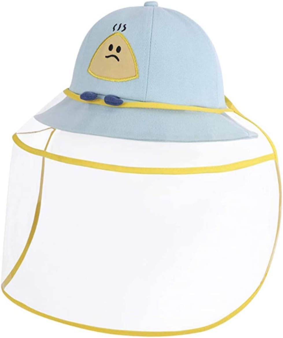 KH Kids Anti-Spitting Protective Hat Removable Safety Face Shield Anti Drool Splash-Proof Bucket Hat Anti-Fog Fishermen Hat Sun Hat