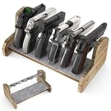 6 Slots Pistol Rack, Handgun Rack for Gun Storage, Gun Organizer Accessories with Carpeted Surface,