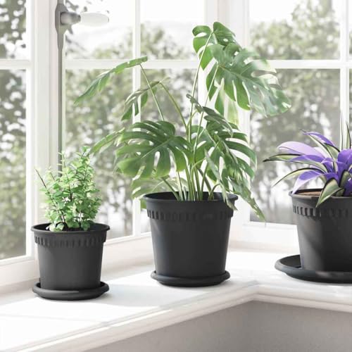 Pots à fleurs ronds plastique avec trous drainage contre l'excès d'eau
