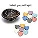 Top Plaza Lava Rock Gemstone Aromatherapy Essential Oil Diffuser Set - Oval Shape Ceramic Incense Burner/Ware/Holder/Bowl with 14Pcs Heart Lava Stone Beads