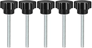 Tool parts 5 Pcs Star Knobs Grips M5 x 70mm Male Thread Steel Zinc Stud Black PP