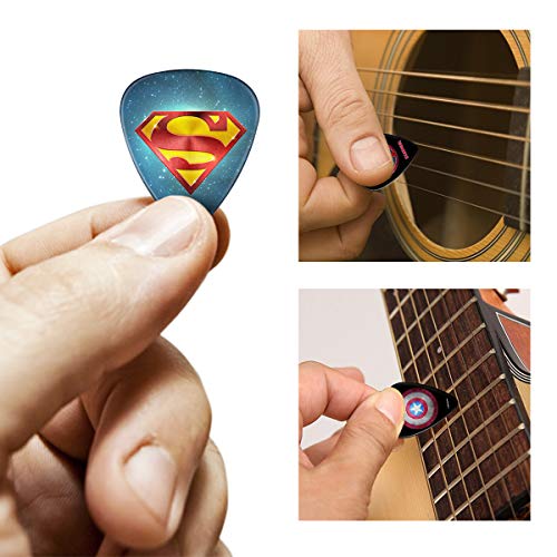 Surmoler Lot de 6 médiators universels en plastique pour guitare acoustique et électrique (hero) - Les Beatles, Paul McCartney, John Lennon, RIngo Starr, George Harrison Surmoler Lot de 6 médiators universels en plastique pour guitare acoustique et électrique (hero) – Image 3