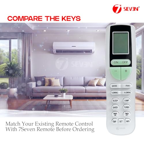 Image of 7SEVEN Compatible Air Conditioner remotes for Original Voltas WiFi AC Remote Control Suitable for 1 1.5 2 ton Split or Window ac - Match Exactly with Old Model 133B Remote for Better Performance