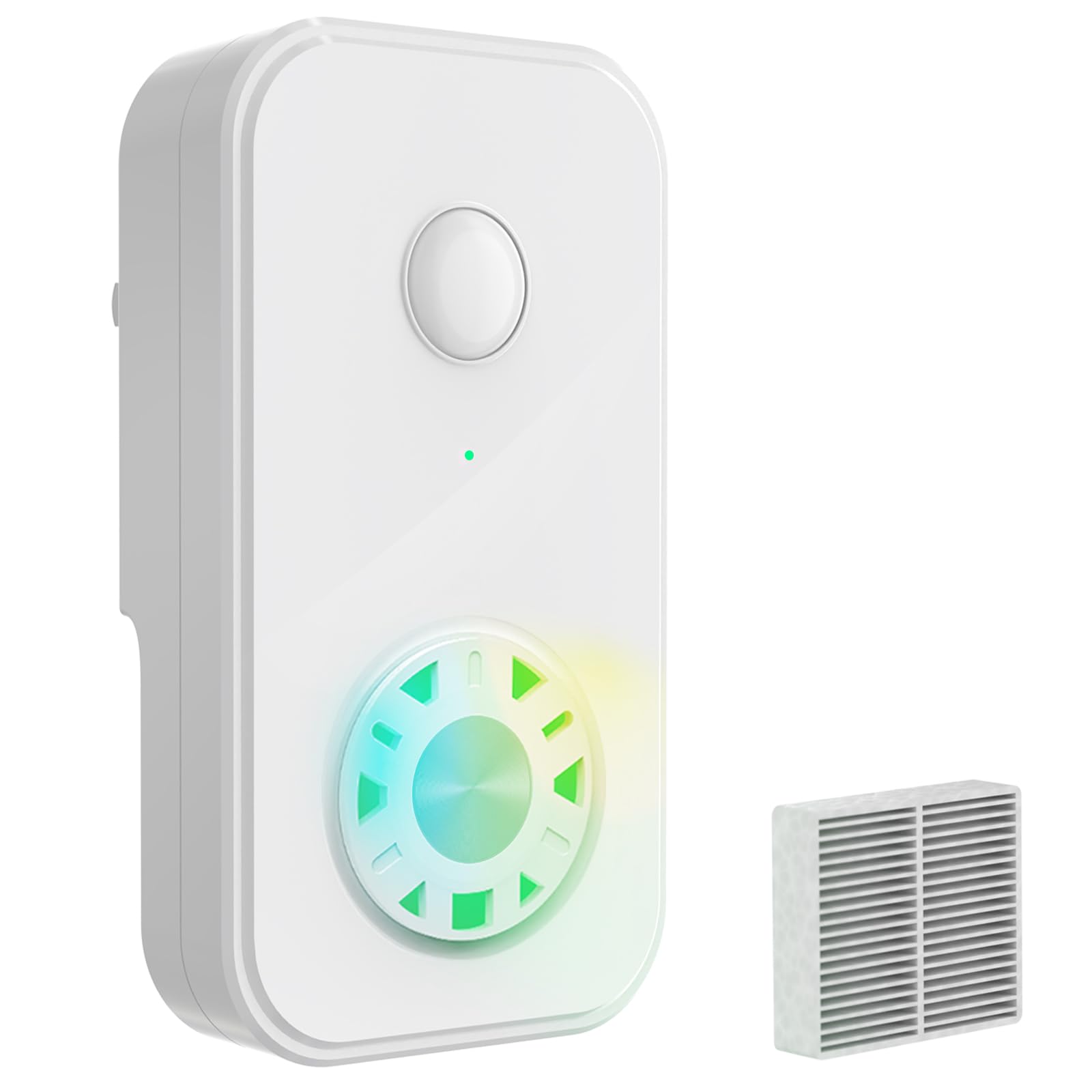 Plug In Negative Ion Air Purifier with Colorful Night Light with One Replacement Filter for Home Kitchen Bathroom
