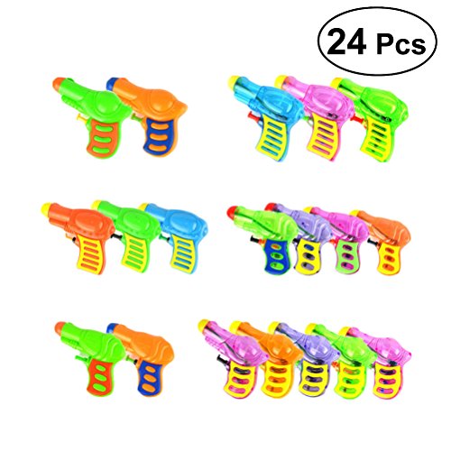 YeahiBaby Pistolets à Eau en Plastique,Piscine d'été Plage Jouet Water Squirt Jouets pour Enfants,24pcs(Couleur aléatoire)