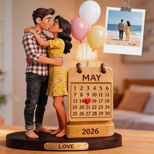 Veelu Figura Personalizada Con Foto En Caricatura, Regalos Originales Para Parejas, Aniversario De Bodas, San Valentín Muñeco Con Foto Personalizado Para Decoración Escritorio (Multicolor)