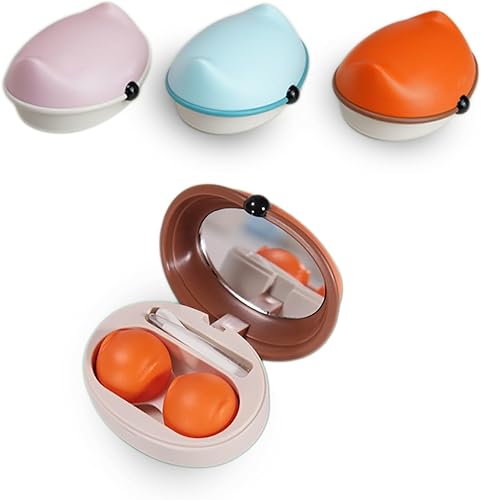 Miniatura 7 de Kit de estuche para lentes de contacto, estuche lindo para libro de colores, kit de almacenamiento de viaje portátil con espejo, recipiente, pinzas,