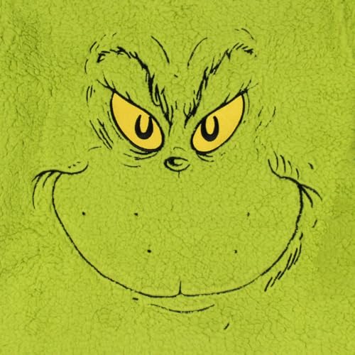 The Grinch Pajama Set Dr. Seuss Women's The Grinch Santa Fleece Buffalo Plaid Sleep Pajama 2 Piece Set Lounge4