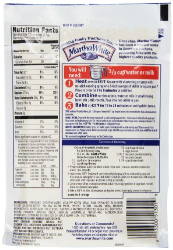 Martha White Yellow Cornbread and Muffin Mix, 6.5 Ounce (Pack of 12)
