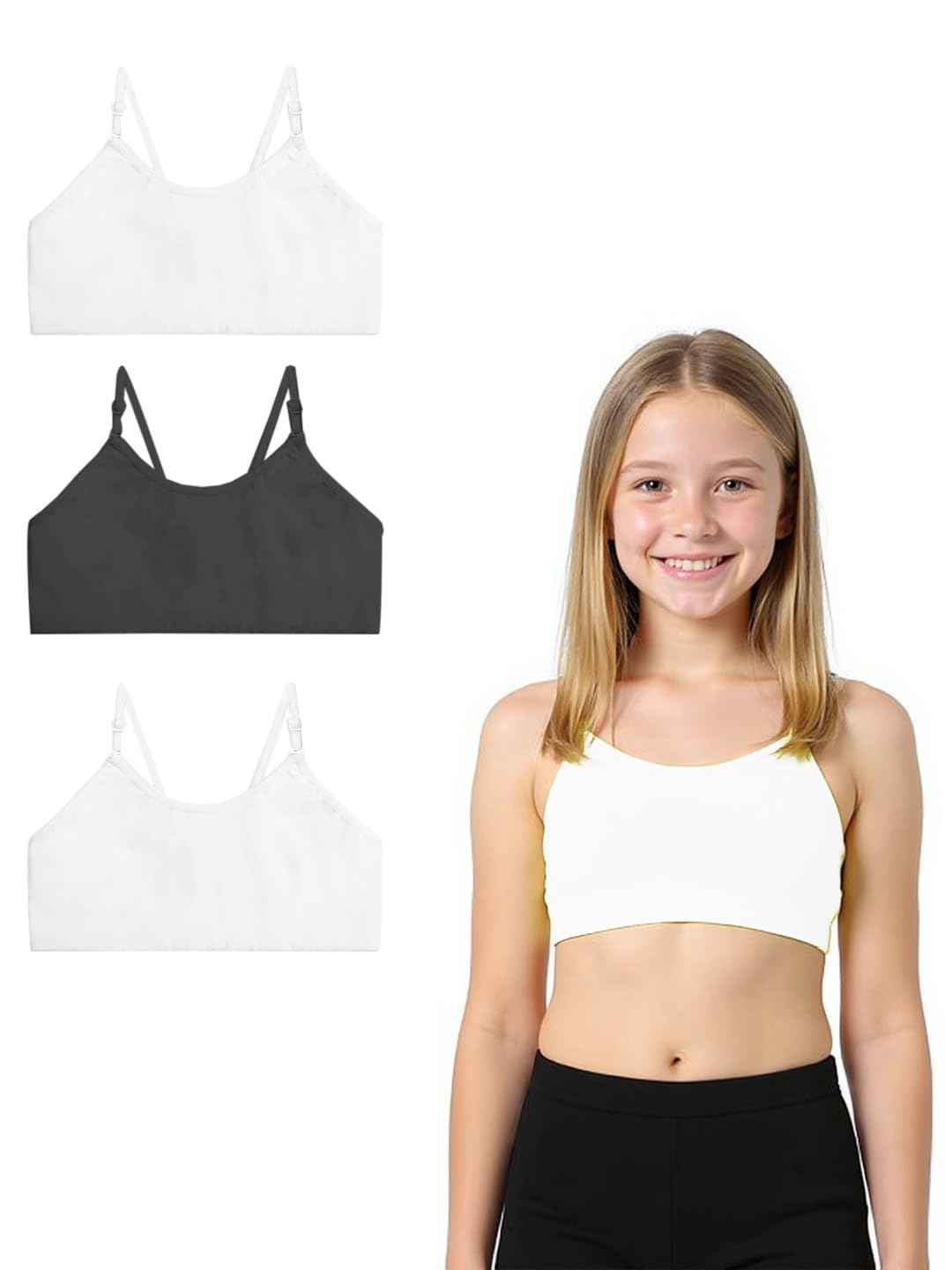 A.T.U.N. (ALL THINGS UBER NICE) Girls Cotton Beginners Bra for Teen and Teenagers (Pack of 3)| Non-Padded Breathable Training Bra with Adjustable Straps | Comfortable Daily Innerwear A.T.U.N. (ALL THINGS UBER NICE) Girls Cotton Beginners Bra for Teen and Teenagers (Pack of 3)| Non-Padded Breathable Training Bra with Adjustable Straps | Comfortable Daily Innerwear