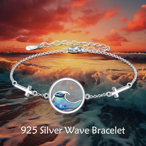 Image of AOBOCO Mustard Seed Bracelet 925 Sterling Silver Cross Bracelets Christian Faith Jewelry Gift for Women
