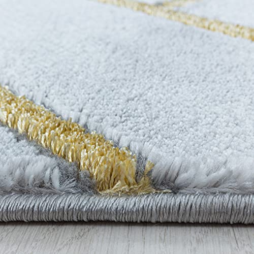 Tapis marbré à lignes dorées antidérapant et facile à laver