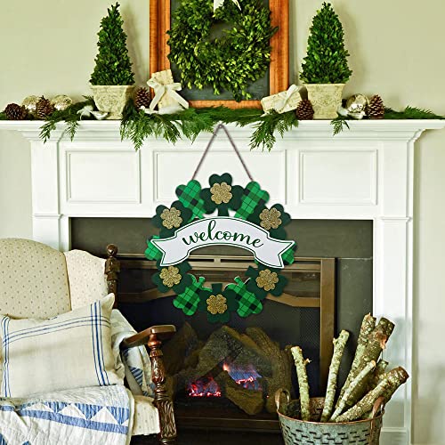St Patricks Day Decorations, Decspas Green Shamrock Hanging Welcome Sign St Patricks Day Door Decor For The Home, Lucky Festive St Patricks Day Wreaths For Front Door, Front Porch, Wall #TOP7