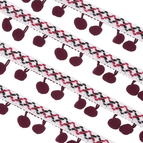 Ruban brodé à pompons polyester 18m pour bricolage loisirs créatifs - 2