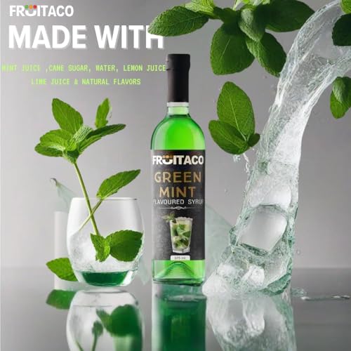 Image of Fruitaco Blue Curacao Green Mint Mojito Mint Syrup Combo 750 ml each