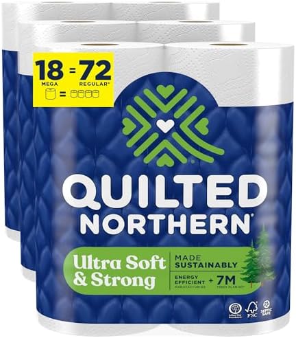 Quilted Northern Ultra Soft & Strong Toilet Paper, 18 Mega Rolls ...
