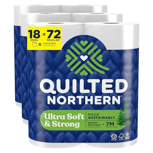 Quilted Northern Ultra Soft & Strong Toilet Paper with Paper Packaging, 18 Mega Rolls = 72 Regular Rolls