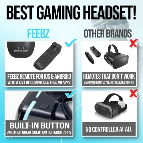 Feebz Vr Headset For Iphone & Android + Android Remote 1.0 - For Kids | With Links To 3D Vr Videos + Vr Games For Android | Virtual Reality Goggles Set For Phones 4.5 Inch-6.5 Inch thumb #3