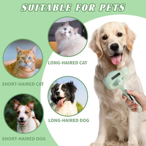 Image of Self-Cleaning Spray Cat Brush for Shedding, Removes Static Flying Hair, and Works Wonders for Both Long and Short-Haired Pets 2 In 1 Cleaning Brush for Cats And Dogs Grooming