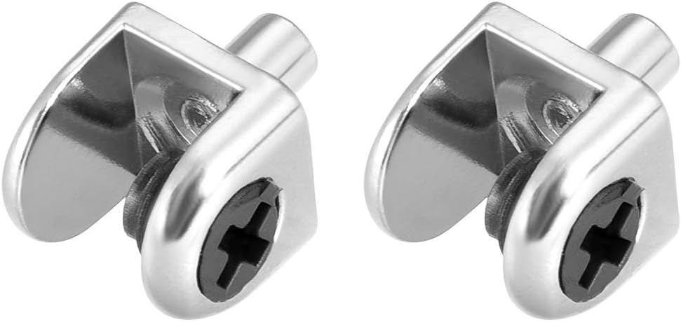 uxcell Glass Shelf Brackets, 10pcs Zinc Alloy Glass Shelf Clamp Pegs Support Clip Shaft Mount for 5-8mm Thick