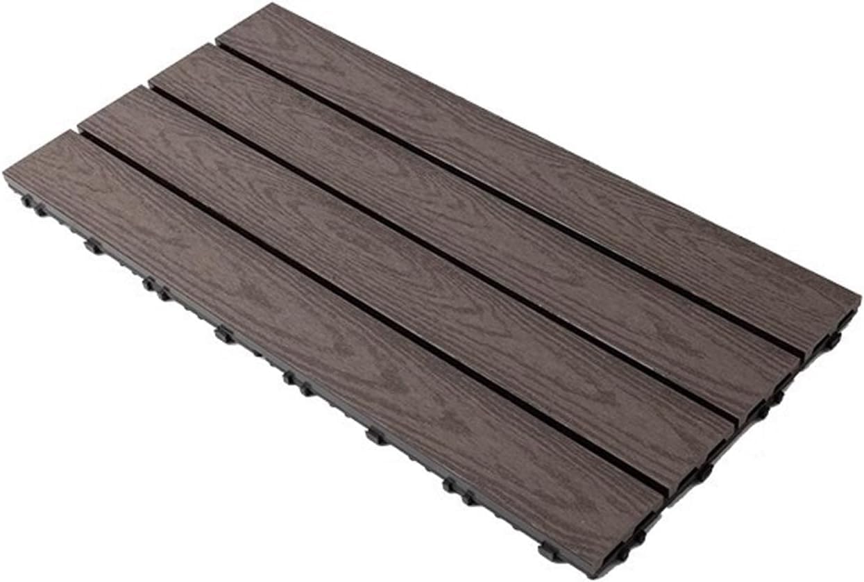 XAZLBIW Long Solid Acacia Wood Interlocking Deck Tiles, Indoor Outdoor Waterproof Hardwood Flooring for Pathway, Poolside, Backyard & Patio C3 11pcs