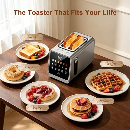 Smart Toaster 2 Slice, Touch Screen Stainless Steel Toaster Wide Slots - image 6