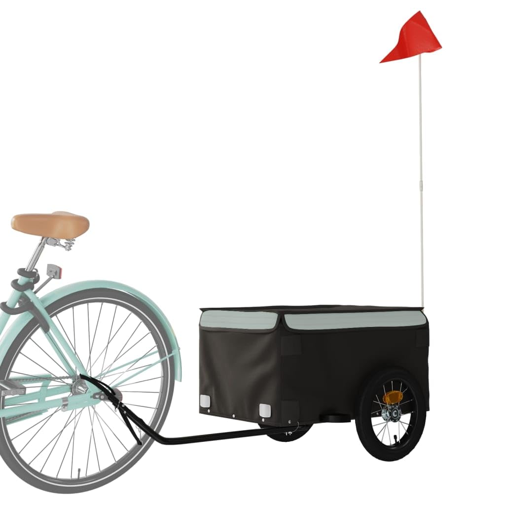 Żelazna przyczepka rowerowa 30 kg, czarno-niebieska