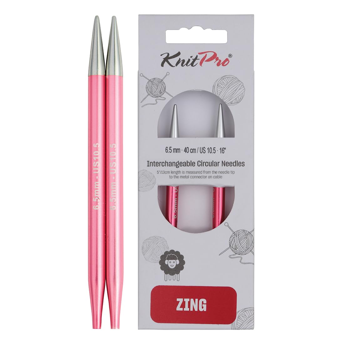 KnitPro Zing Interchangeable Circular Needles 5" (13cm) | 6.50mm