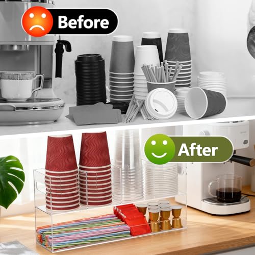 30% Off MYITYARD 2-Tier Clear Acrylic Coffee Cup Organizer - Image 4