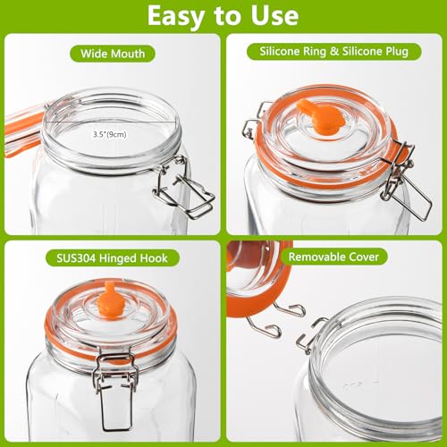 BPFY 2 Pack 64oz Glass Fermenting Jars