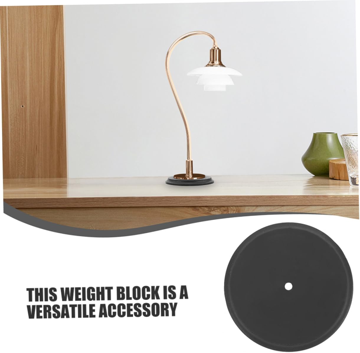 COHEALI 2pcs Desk Lamp Weighted Base Replacement Inverted Counterweight Block for Round Table Lamp
