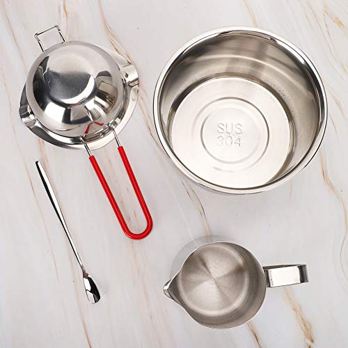 Kit para Hacer Velas, Herramientas de Fusión de Acero Inoxidable para Manualidades, Juego de Ollas de Cera para Manualidades Caseras Hechas a Mano, Adecuado para Principiantes