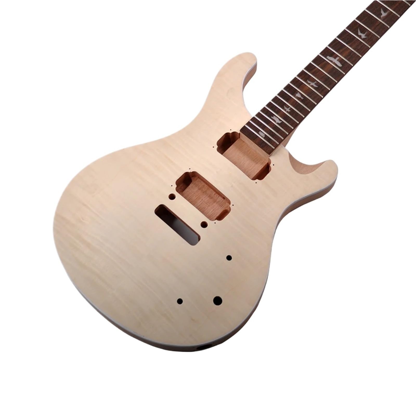 Kit de guitarra eléctrica DIY, cuerpo de caoba, cuello, diapasón de palisandro, 24 trastes