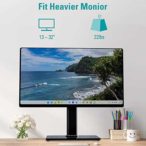 Mount Pro Single Monitor Stand Fits Max 32 Inch/22 Lbs Computer Screen, Free Standing Monitor Desk Stand, Monitor Mount With Height Adjustable, Swivel, Tilt, Rotation, Vesa Monitor Stand 100X100 #TOP4