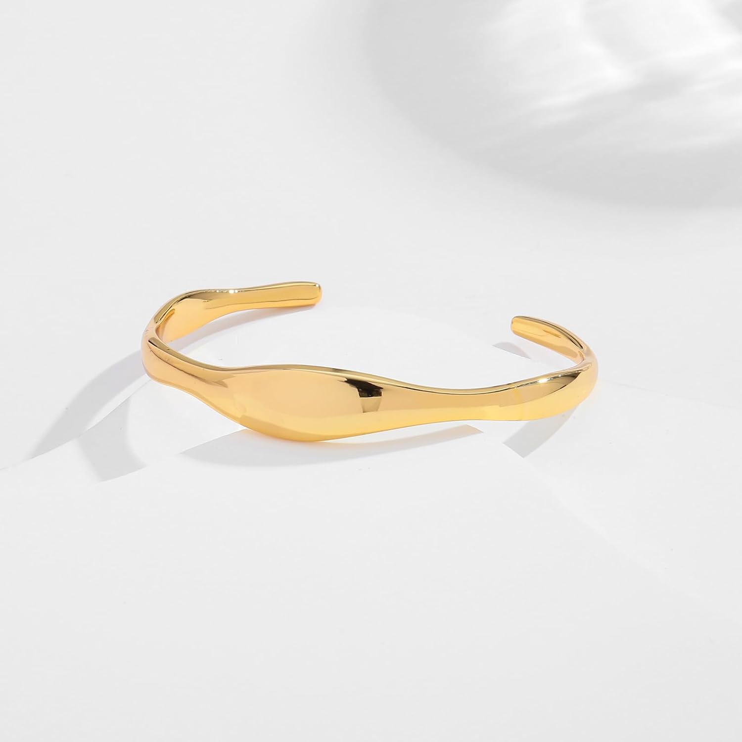 Gold Cuff Bracelet for Women Adjustable Open Cuff Bangle Bracelets Minimalist Arm Cuffs Wrist Bracelet - Image 5