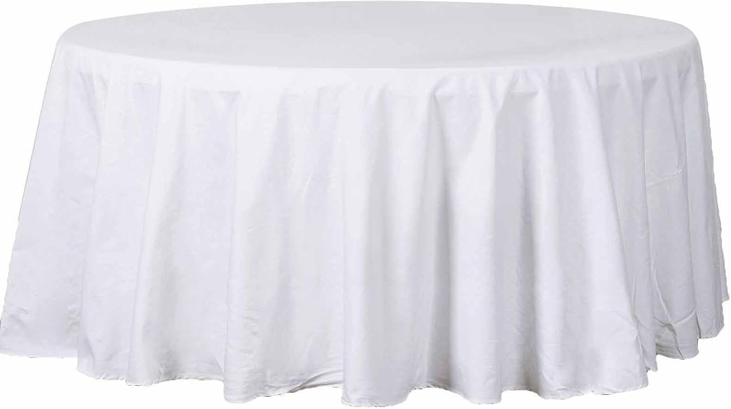 Efavormart 120" Round Tablelinens Commercial Grade 100% Cotton Tablecloth for Wedding Party Home Decor - White