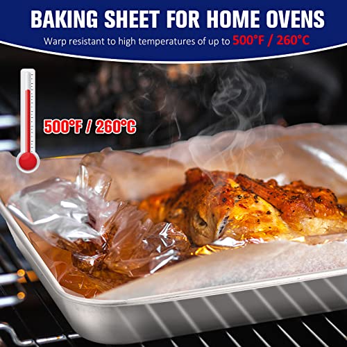 12 Pack Stainless Steel Small Baking Sheet Pans – 10.2x5.9 Inch Rectangle Oven Trays, Dishwasher Safe