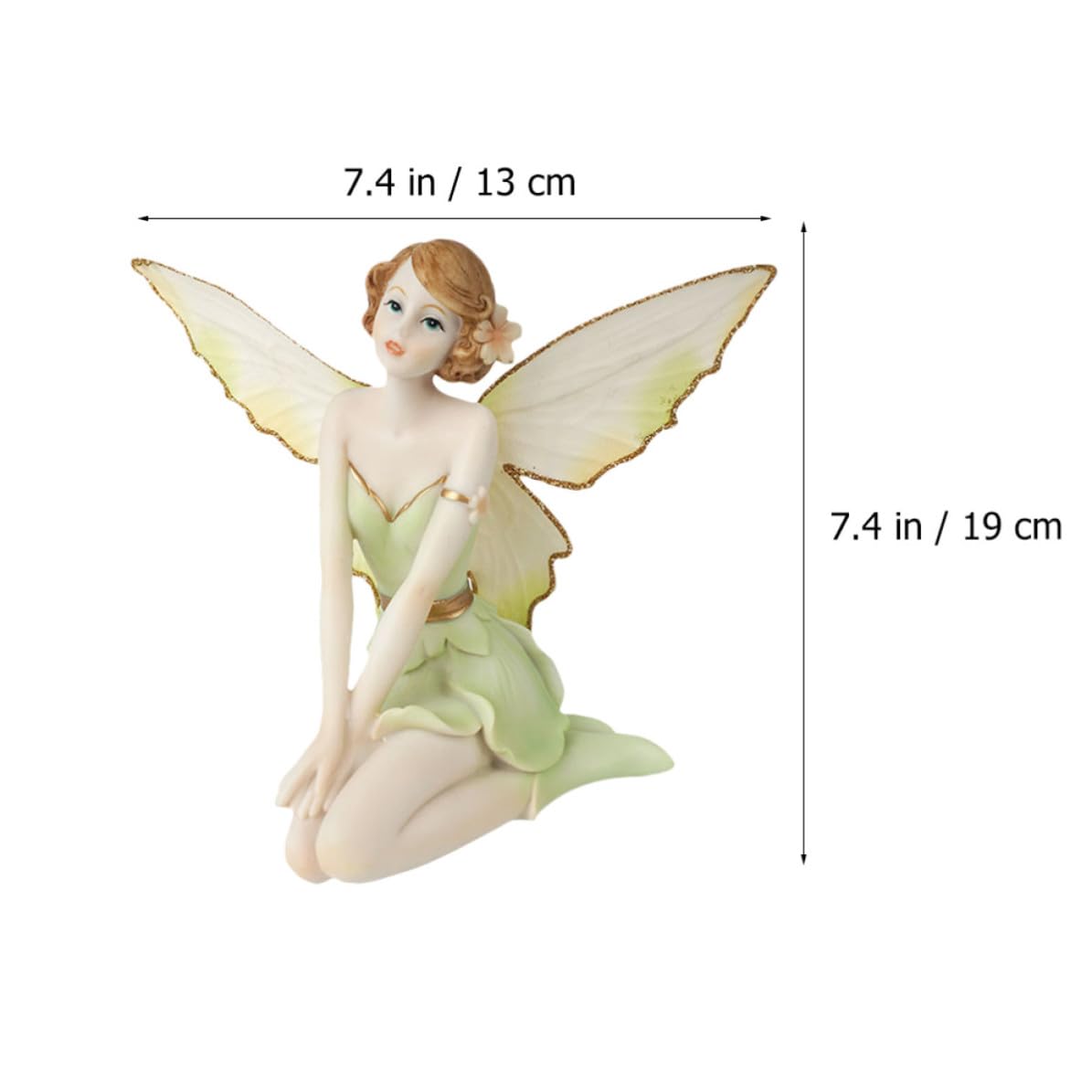 Figura de Ángel de Resina Pintada a Mano, Decoración Elegante para Dormitorio o Boda, Obsequio para Niñas y Manualidades