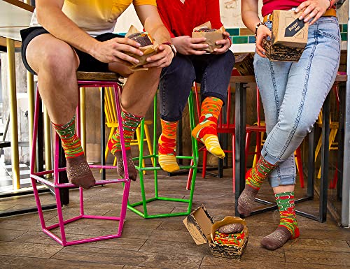 Foto von Rainbow Socks - Vege Burger Box Socks - Damen Herren Lustige Vegan Burger Gemüseburger Socken Box - Novelty Geshenk Socken für Fans vegetarischer und veganer Ernährung - 2 Paar - Größen EU 36-40