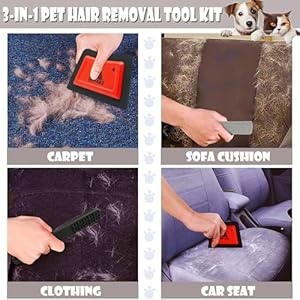 Miyake 3 in 1 pet hair removal tool kit  auto detailing couch furniture lint  carpet cleaner cat and dog hair remover tool deep cleaning car seat  home tools   cucciolini doodles