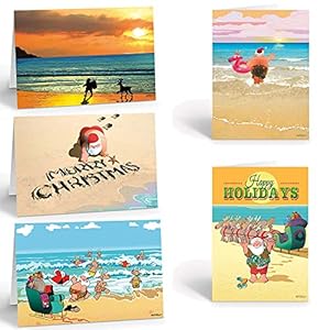 Ultimate Beach Christmas Card Variety Pack 36 Beach Cards Envelopes 18 Different Beach Designs